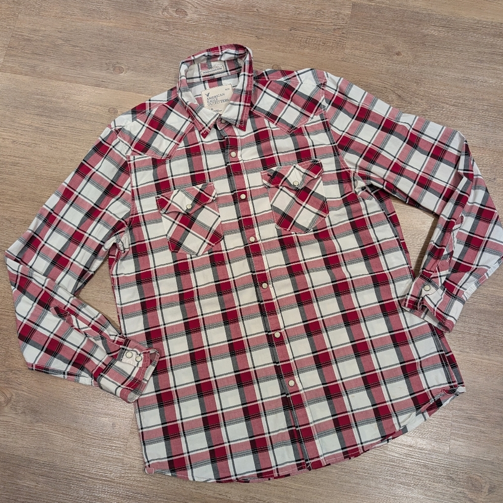 100% Cotton American Eagle Plaid Shirt